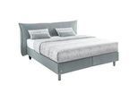 RUF Betten Boxspringbett , Grau , Textil , H2 , 7-Zonen , Höhe ca. 26 cm , 200x200 cm , Blauer Engel, Goldenes M, Made in Germany, Oeko-Tex® Standard 100 , gepolstertes Kopfteil, Federkernmatratze, Stoffauswahl, in verschiedenen Größen erhältlich, Matratze in verschiedenen Härtegraden erhältlich, Matratze geteilt , Schlafzimmer, Betten, Boxspringbetten