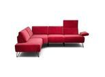 Sensoo Ecksofa , Rot , Textil , Ottomane links, L-Form , 248-263x193 cm , Stoffauswahl, Armteil links, Armteil rechts , Wohnzimmer, Sofas & Couches, Wohnlandschaften, Ecksofas
