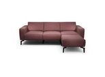 Sensoo Dreisitzer inkl. Hocker , Rot , Textil , 250x86x86-94 cm , Stoffauswahl, Armteil links, Armteil rechts , Wohnzimmer, Sofas & Couches, Sofas, Textilsofas