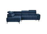 Stylife Ecksofa , Dunkelblau , Textil , Ottomane links, L-Form , 261x191 cm , Typenauswahl, Stoffauswahl, seitenverkehrt erhältlich, Hocker erhältlich, Rücken echt , Wohnzimmer, Sofas & Couches, Wohnlandschaften, Ecksofas