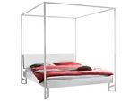 Hasena Himmelbett , Weiß , Holzwerkstoff , 140x200 cm , gepolstertes Kopfteil, in verschiedenen Holzdekoren erhältlich, in verschiedenen Größen erhältlich , Schlafzimmer, Komplette Schlafzimmer und Serien, Schlafzimmerserien