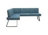 Dieter Knoll Eckbank , Blau, Schwarz , Metall, Textil , L-Form , 204x134 cm , Goldenes M, Emas, Dgm , Fußauswahl, Lederauswahl, Stoffauswahl, Typenauswahl , Esszimmer, Bänke, Eckbänke