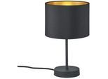 Trio Leuchten Tischleuchte , Schwarz, Goldfarben , Metall, Textil , 33 cm , Lampen & Leuchten, Innenbeleuchtung, Tischlampen, Tischlampen