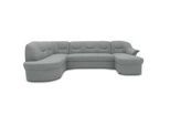 Mid.you Wohnlandschaft , Mintgrau , Textil , Uni , Ottomane links, U-Form , 295x180 cm , Made in EU, FSC Mix , Schlafen auf Sitzhöhe, Rücken echt, Armteil rechts , Wohnzimmer, Sofas & Couches, Wohnlandschaften, Ecksofas mit Schlaffunktion