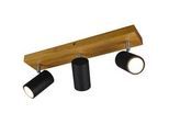 Trio Leuchten Strahler , Schwarz , Holz, Metall , 44x16x9 cm , Lampen & Leuchten, Innenbeleuchtung, Spots & Strahler, Deckenspots