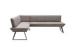 Voleo Eckbank , Schwarz, Eichefarben, Hellbraun , Holz, Metall, Textil , Eiche , massiv , L-Form , 243x163 cm , Stoffauswahl, in den Filialen seitenverkehrt erhältlich , Esszimmer, Bänke, Eckbänke