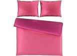 Novel Wendebettwäsche , Pink, Beere , Textil , 200x200 cm , Oeko-Tex® Standard 100 , edel glänzend , Heimtextilien, Bettwäsche & Leintücher, Bettwäsche, Wendebettwäsche
