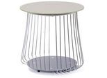 Mid.you Couchtisch , Silberfarben , Metall , rund , Gittergestell , 50x50x50 cm , Wohnzimmer, Wohnzimmertische, Couchtische, Couchtische rund