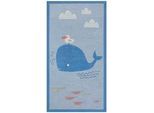 Esprit Kinderteppich , Blau, Hellblau, Dunkelblau, Pastellblau , Textil , Tier , rechteckig , 70x140 cm , Textiles Vertrauen - Oeko-Tex®, Oeko-Tex® Standard 100 , für Fußbodenheizung geeignet, beidseitig verwendbar, für Hausstauballergiker geeignet, pflegeleicht, strapazierfähig, leicht zusammenrollbar , Teppiche Und Böden, Teppiche, Kinderteppiche