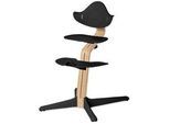Stokke Stokke Nomi Stuhl , Schwarz, Buchefarben , Holz , Buche, Eiche , furniert , 59x83.5x52 cm , Fsc, Reach , Fußstütze verstellbar, Sitzfläche verstellbar, höhenverstellbar , Holzmöbel, Sitzgelegenheiten Holz, Hochstühle und Tischsitze Holz