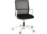 Mid.you Drehstuhl , Schwarz, Weiß , Kunststoff, Textil , Drehkreuz , 57x105x55 cm , Sitzfläche 360° drehbar, ergonomische Rückenlehne , Büromöbel, Bürostühle, Drehstühle