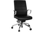Mid.you Drehstuhl , Schwarz , Textil , Drehkreuz , 57x110x50 cm , Wippmechanik mit Härtegradeinstellung, Sitzfläche 360° drehbar, ergonomische Rückenlehne , Büromöbel, Bürostühle, Drehstühle