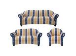 Livetastic Sitzgarnitur , Blau , Textil , 3-teilig , Buche , Streifen , 439x84x80 cm , Made in Eu , Typenauswahl, Rücken echt , Wohnzimmer, Sofas & Couches, Sitzgarnituren