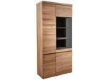 Venjakob Vitrine , Anthrazit, Eichefarben , Holz, Glas, Holzwerkstoff , Wildeiche , teilmassiv,furniert , 10 Fächer , 100x211x43 cm , Goldenes M, Made in Germany, Dgm , Typenauswahl, Beimöbel erhältlich, umfangreiches Zubehör erhältlich, stehend , Holzmöbel, Holzschränke, Vitrinen Holz, Vitrinenschränke Holz