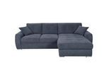 Hom`in Ecksofa , Blau , Textil , Füllung: Schaumstoff , seitenverkehrt montierbar, L-Form , 276x193 cm , Stoffauswahl, Liegefunktion, Schlafen auf Sitzhöhe , Wohnzimmer, Sofas & Couches, Wohnlandschaften, Ecksofas