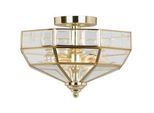 Elstead Lighting Deckenleuchte , Messingfarben , Metall, Glas , 23 cm , RoHS, Grüner Punkt , Lampen & Leuchten, Innenbeleuchtung, Deckenleuchten, Deckenleuchten