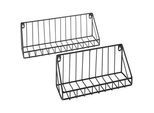 Ambia Home Wandregalset , Schwarz , Metall , 2-teilig , erweiterbar, hängend, für den Außenbereich geeignet , Wohnzimmer, Regale, Wandregale