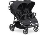 Hauck Geschwisterwagen , Schwarz , Textil , 94x77.5x103 cm , Verdeckung abnehmbar, 5-Punkte-Gurt, Doppelbremse, abnehmbarer Schutzbügel , Baby On Tour, Kinderwagen, Zwillingskinderwagen