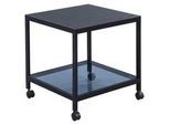 Livetastic Beistelltisch , Schwarz , Metall, Glas , rechteckig , Rollen , 50x50x50 cm , einfacher Aufbau , Wohnzimmer, Wohnzimmertische, Beistelltische, Beistelltische Metall