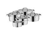 WMF Kochtopfset , Edelstahlfarben , Metall , 5-teilig , 16 cm,20 cm,16 cm , backofengeeignet, hitzebeständig , Kochgeschirr, Töpfe, Topfsets