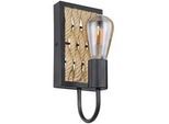 Globo Wandleuchte , Braun, Schwarz , Metall, Naturmaterialien , 13x28x12 cm , Lampen & Leuchten, Innenbeleuchtung, Spots & Strahler, Wandstrahler