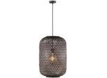 Schöner Wohnen Hängeleuchte , Schwarz , Holz , Rattan , 250 cm , Lampen & Leuchten, Innenbeleuchtung, Hängeleuchten, Pendelleuchten
