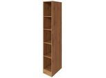 Held Regal , Eichefarben , Holzwerkstoff , 4 Fächer , 30x200x60 cm , individuell planbar , Wohnzimmer, Regale, Bücherregale