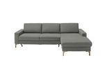 Pure Home Lifestyle Ecksofa , Hellgrau , Textil , Eiche , massiv , Ottomane rechts, L-Form , 278x185 cm , Goldenes M, Dgm , Typenauswahl, Lederauswahl, Stoffauswahl, planbar, Sitzqualitäten, seitenverkehrt erhältlich, Rücken echt , Wohnzimmer, Sofas & Couches, Wohnlandschaften, Ecksofas