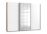Mid.you Schwebetürenschrank , Weiß, Eichefarben , Metall , 6 Fächer , 300x236x65 cm , BQ - Bündnis für Qualität, Made in Germany, DIN EN ISO 9001 , umfangreiches Zubehör erhältlich, in verschiedenen Größen erhältlich, in verschiedenen Holzdekoren erhältlich , Schlafzimmer, Komplette Schlafzimmer und Serien, Schlafzimmerserien