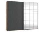 Mid.you Schwebetürenschrank , Graphitfarben, Eichefarben , Holzwerkstoff , 3 Fächer , 250x216x65 cm , BQ - Bündnis für Qualität, Made in Germany, DIN EN ISO 9001 , umfangreiches Zubehör erhältlich, in verschiedenen Größen erhältlich, in verschiedenen Holzdekoren erhältlich , Schlafzimmer, Komplette Schlafzimmer und Serien, Schlafzimmerserien