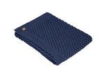 Avelia Schmusedecke , Dunkelblau , Textil , Struktur , 80x100 cm , Gots, Oeko-Tex® Standard 100 , pflegeleicht, atmungsaktiv , Schlafen, Kuscheln & Schlafen, Schmusedecken