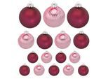 Weihnachtskugeln aus Glas, 4 cm, 6 cm, 8 cm Ø, 16 Stück