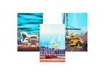 Digital-Baumwoll-Jersey-Coupon "Baustelle", bunt