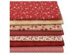 Patchwork- und Quiltpaket "Landhaus", burgunderrot/creme