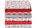 Patchwork- und Quiltpaket "Kleine Wichtel", grau/rot/weiß
