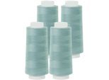 buttinette Overlockgarn im 4er-Pack, Stärke 120, 2500m-Spule, mint