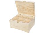 Sortierbox aus Holz, mit Sortierfach, 30 x 25 x 15 cm