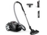 PHILIPS Bodenstaubsauger "XD8122/10 8000 Serie, unser leistungsstärkster Allrounder, 900W, 4l", schwarz (tiefschwarz matt), B:32cm H:28cm T:47cm, Staubsauger, HEPA-Filter, TriActive+ LED-Düse, Möbelaufsätze inkl; Tiefschwarz matt
