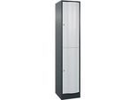 C+P Garderobenspind Resisto, 1 Abteil, 2 Fächer, B 396 x T 540 x H 1950 mm, Anthrazitgrau/Lichtgrau