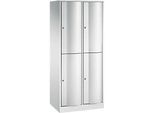 C+P Garderobenspind Resisto, 2 Abteile, 4 Fächer, B 772 x T 540 x H 1950 mm, Lichtgrau