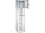 C+P Schliessfachschrank Resisto, 1 Abteil, 4 Fächer, B 396 x T 540 x H 1950 mm, Lichtgrau
