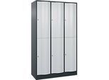 C+P Garderobenspind Resisto, 3 Abteile, 6 Fächer, B 1148 x T 540 x H 1950 mm, Anthrazitgrau/Lichtgrau