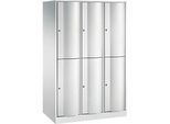 C+P Garderobenspind Resisto, 3 Abteile, 6 Fächer, B 1148 x T 640 x H 1950 mm, Lichtgrau