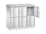 C+P Schliessfachschrank Resisto, 3 Abteile, 6 Fächer, B 1148 x T 540 x H 1077 mm, Lichtgrau