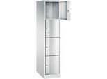 C+P Schliessfachschrank Resisto, 1 Abteil, 4 Fächer, B 396 x T 640 x H 1950 mm, Lichtgrau