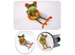 Badaccessoire-Set SANILO "Froggy", grün (weiß, grün), Holz, Polyester, Kunststoff, Badaccessoires-Sets, bestehend aus WC-Sitz, Badteppich und Waschbeckenstöpsel