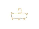 Armband CAÏ "925 Silber vergoldet Amazonit Plättchen", gelb, Armbänder, Damen, 15+4cm, Silber 925 (Sterlingsilber), glänzend, Armband