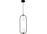 Pendelleuchte Ring Schwarz/Weiß max. 25 Watt