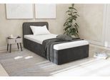 Polsterbett "Shawn", grau (anthrazit), L:210cm, Bezug Kopfteil: Teddy-Stoff: 100% Polyester, Bezug Bettgestell: Microvelours 100% Polyester, Polsterung: Polsterwatte, Material Gestell: gepolsterter Holzwerkstoff, WESTFALIA SCHLAFKOMFORT, Betten, Polsterbett, zwei verschiedene Liegehöhen wählbar