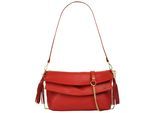 Umhängetasche SAMANTHA LOOK, Mädchen, Gr. B/H/T: 33cm x 20cm x 6cm onesize, rot, Leder, leicht glänzend, unifarben, Taschen Umhängetasche, echt Leder, Made in Italy